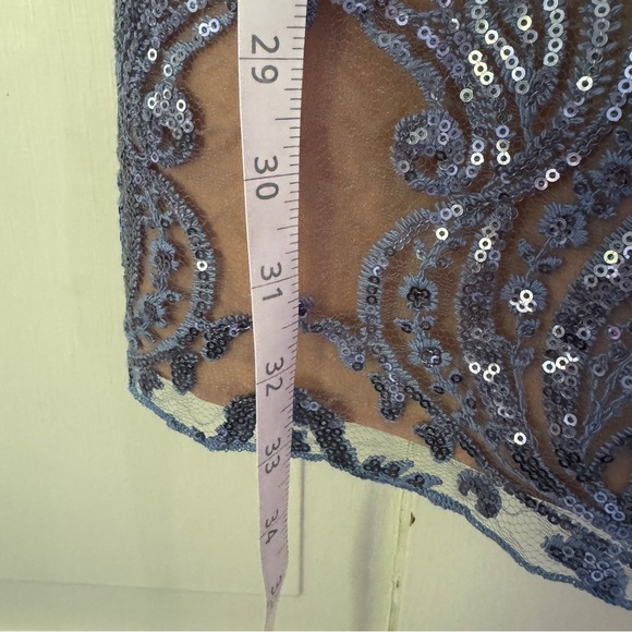 Free People Blue & Nude Sequin Mini Dress - Picture 12 of 16